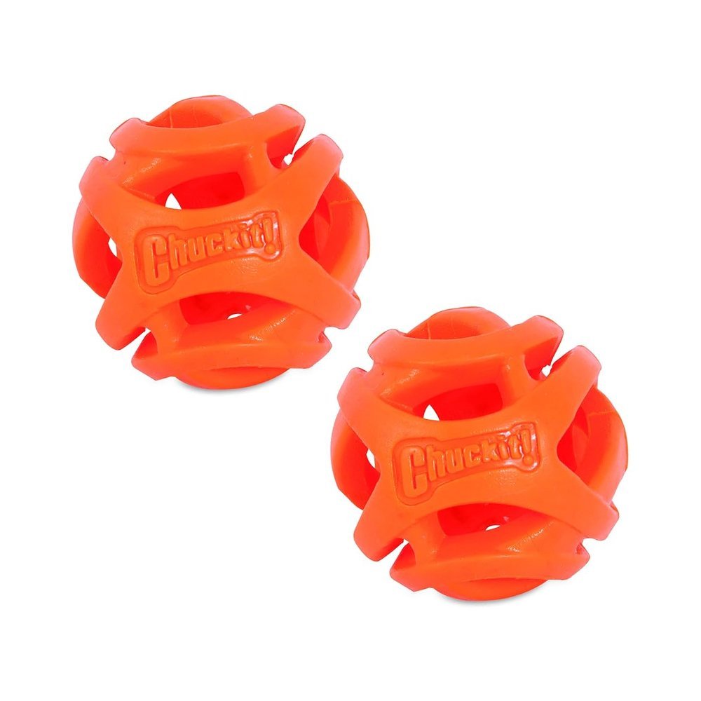 Chuckit! Breathe Right Fetch Ball Dog Toy Orange Medium 2 Count