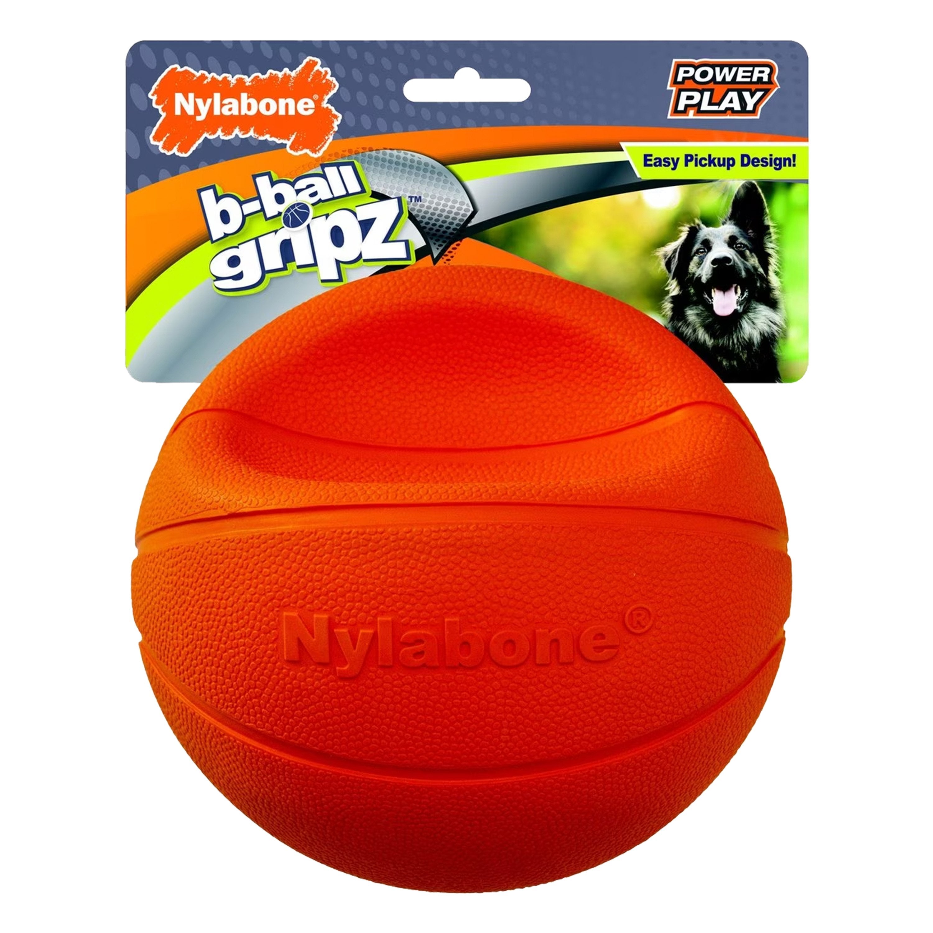 Nylabone Power Play Basketball B-Ball Gripz Dog Toy Large/Giant - Up To 50 lbs 6.5-in