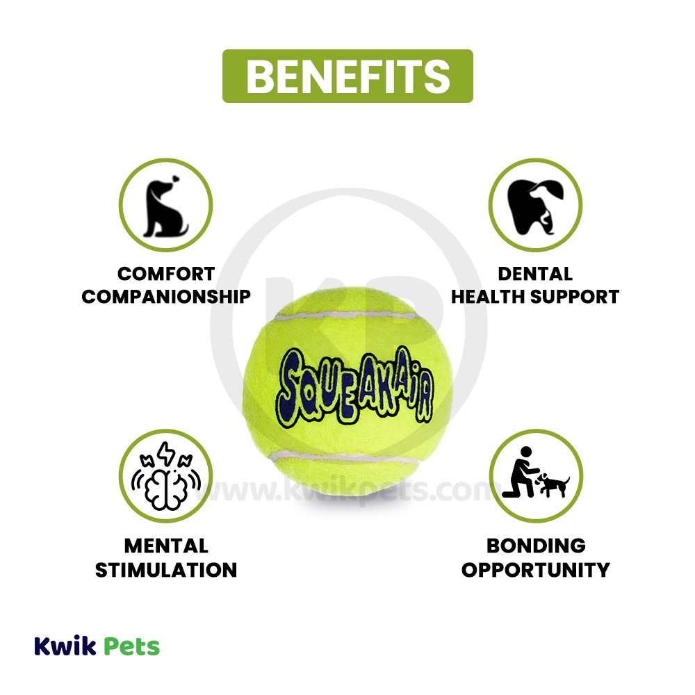KONG AirDog Squeakair Tennis Ball Dog Toy Large
