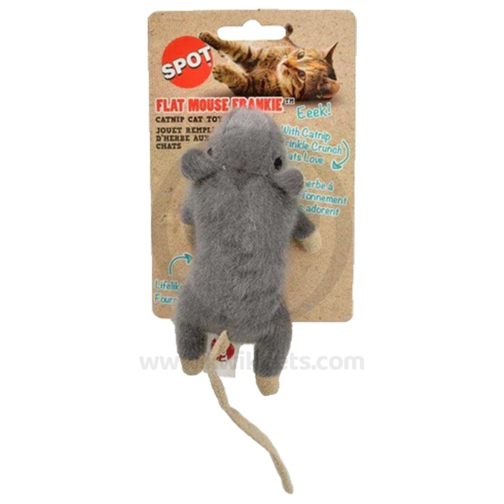 Spot Flat Mouse Frankie Cat Toy with Catnip Assorted 5.5-in