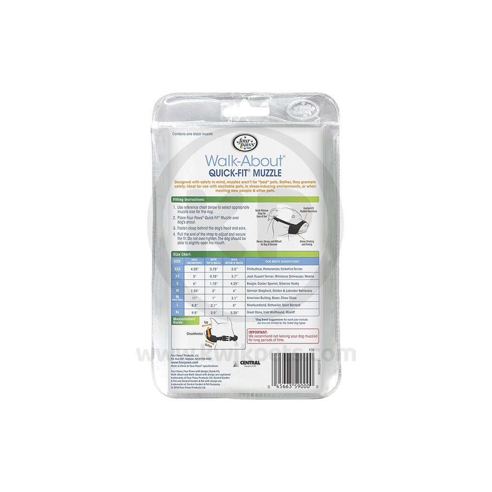 Four Paws Walk-About Quick-Fit Dog Muzzle Small