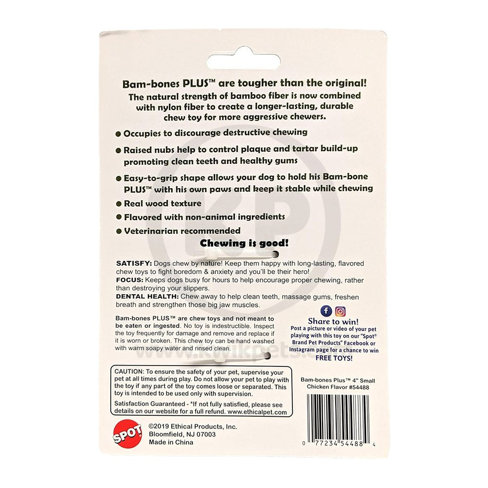 Spot Bam-Bone Plus Dog Chew Chicken Small  4-in