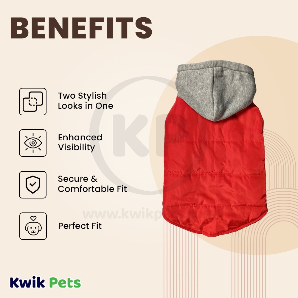 Fashion Pet Cosmo Vest w/Hood Red XL