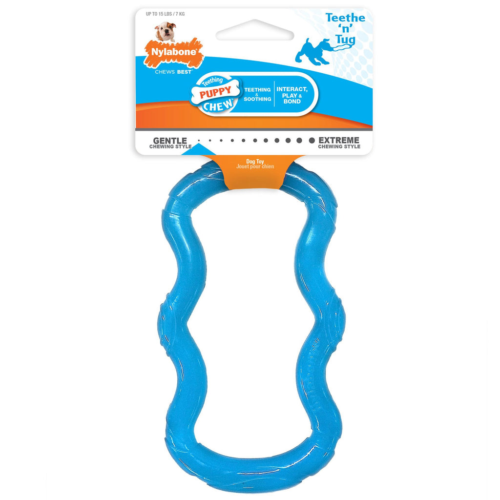 Nylabone Teethe 'n' Tug Puppy Chew Toy for Teething XS/Petite - Up To 15 lbs