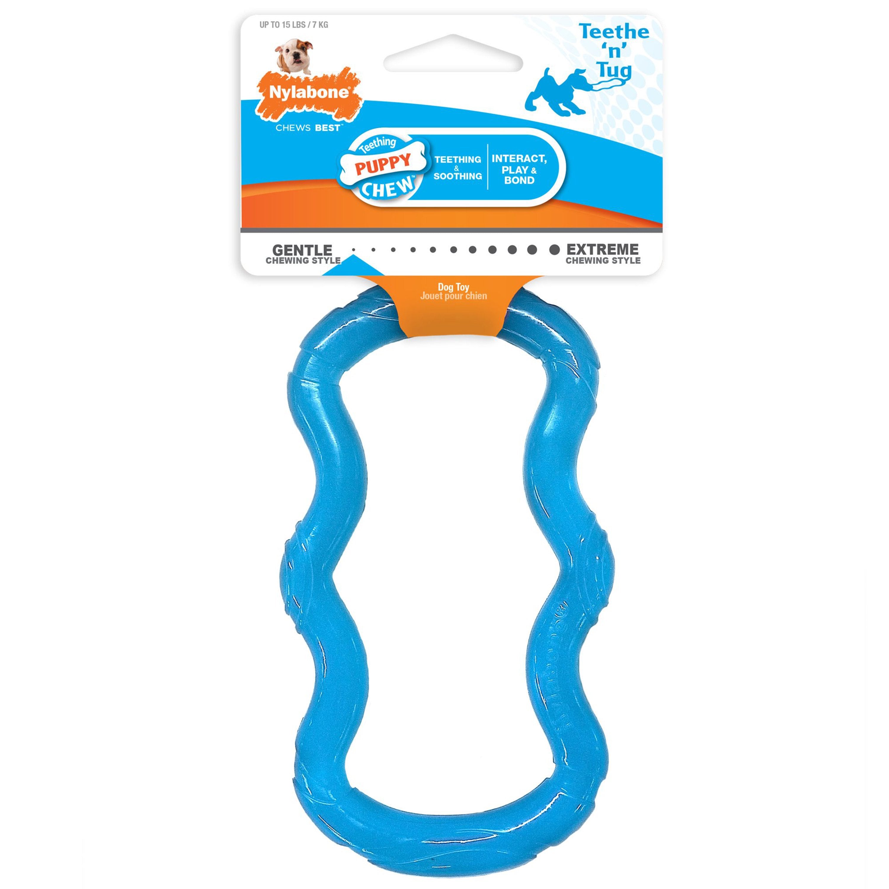 Nylabone Teethe 'n' Tug Puppy Chew Toy for Teething XS/Petite - Up To 15 lbs
