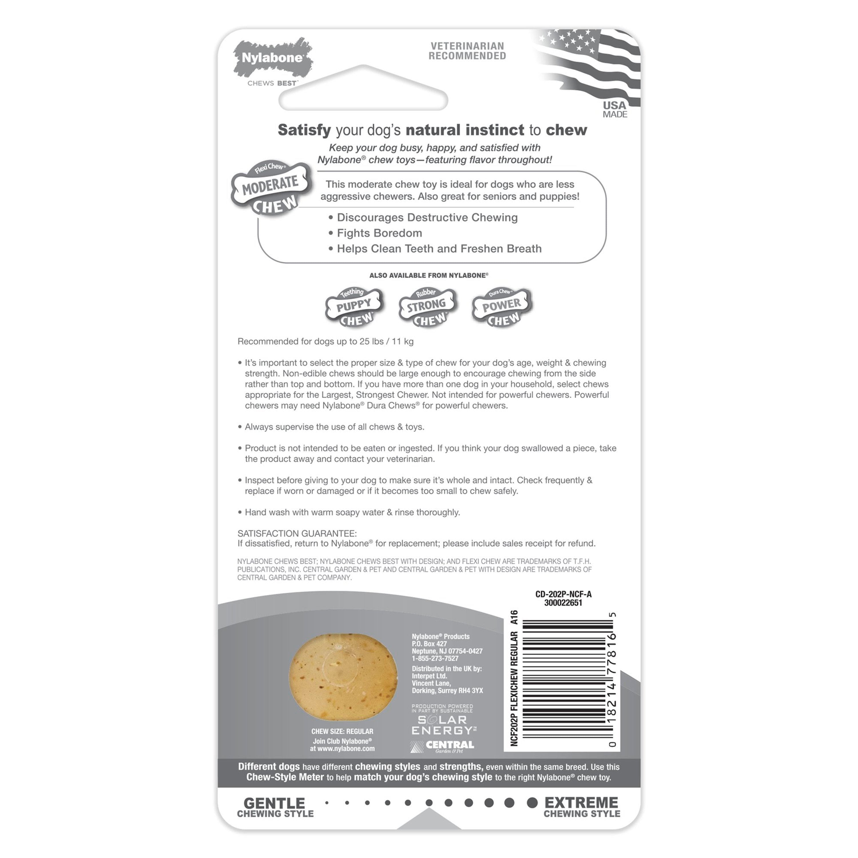 Nylabone Moderate Chew Dog Toy Chicken Small/Regular - Up To 25 lbs