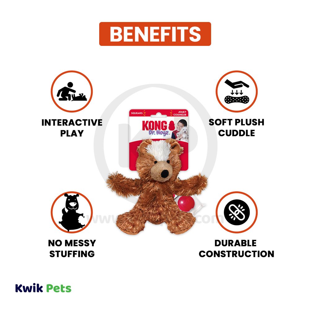 KONG Unstuffed Dog Toy Teddy Bear with Squeaker Medium