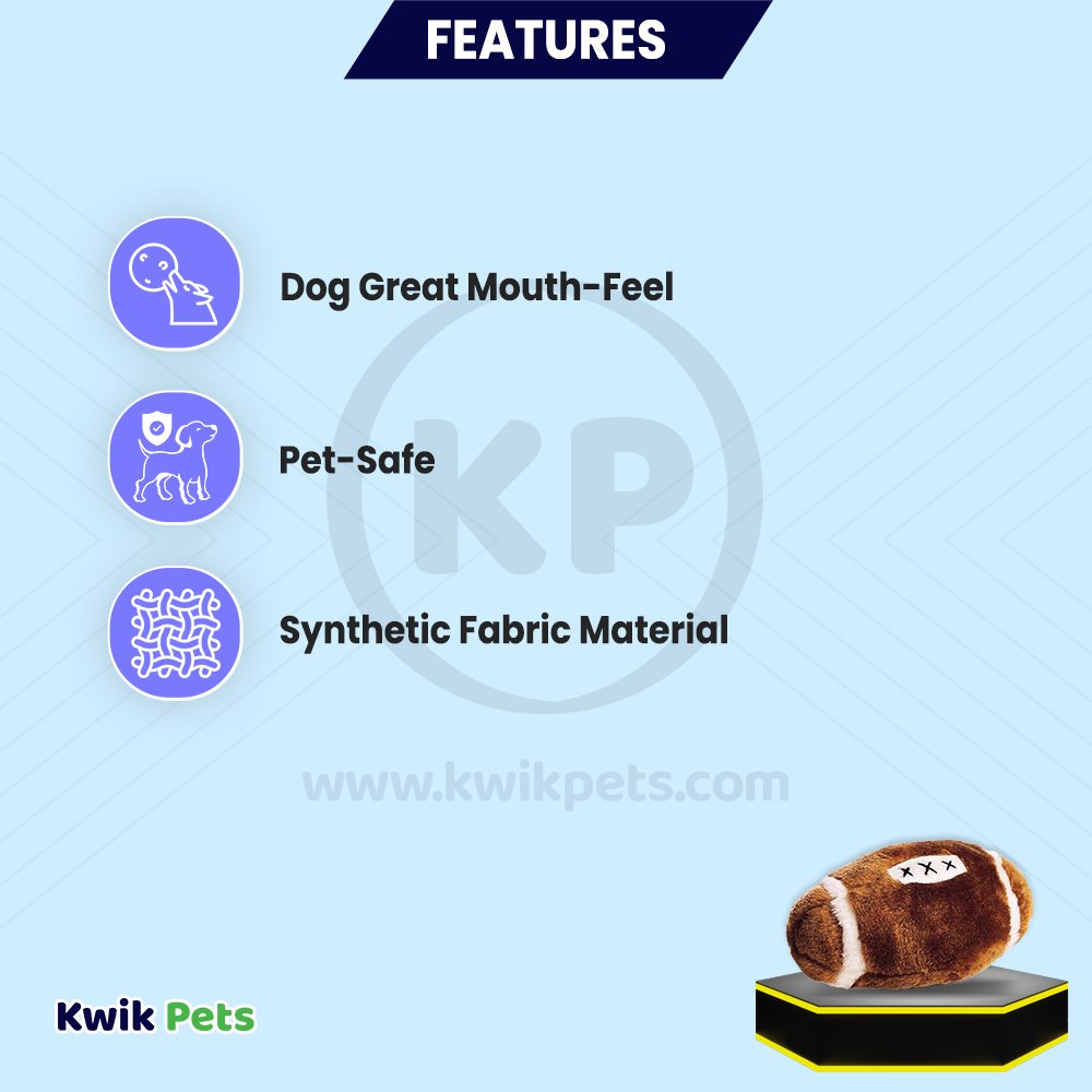 Ethical Pet Plush Dog Toy Football 4.5-in
