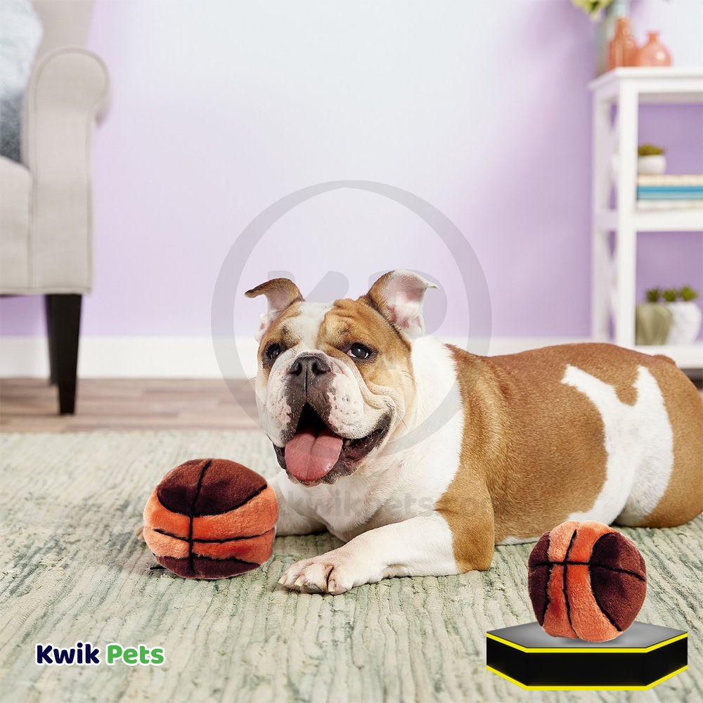Ethical Pet Plush Dog Toy Basketball 4.5-in