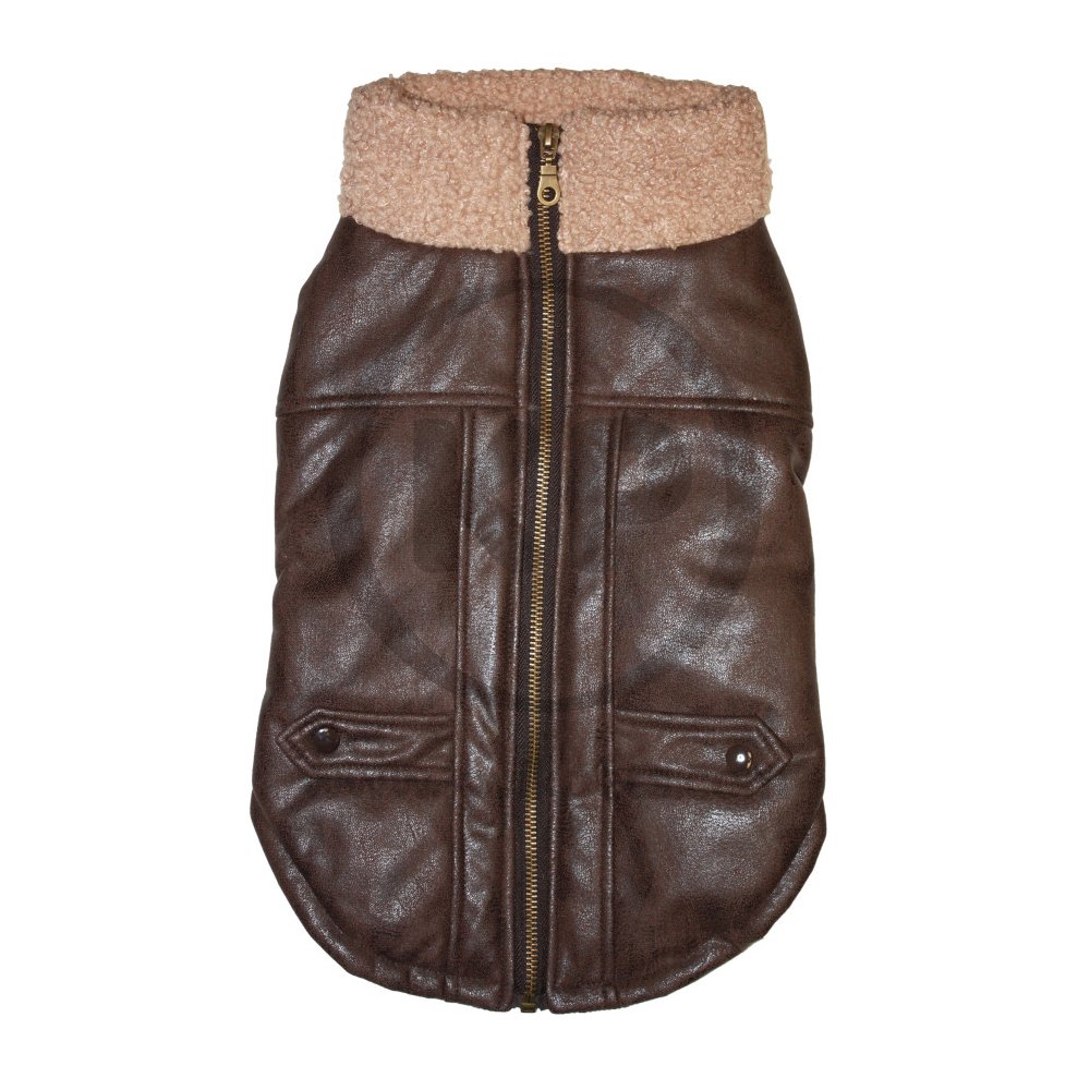 Fashion Pet Bomber Jacket Brown Medium