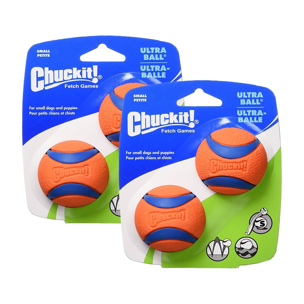 Chuckit! Ultra Ball Dog Toy Blue/Orange Small 2 Pack of 2 Count