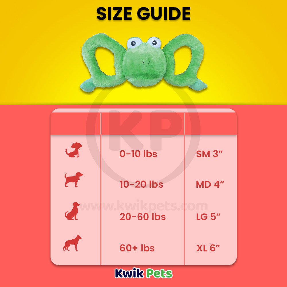 Jolly Pet Tug-a-Mals Frog Dog Toy Green Small 3-in