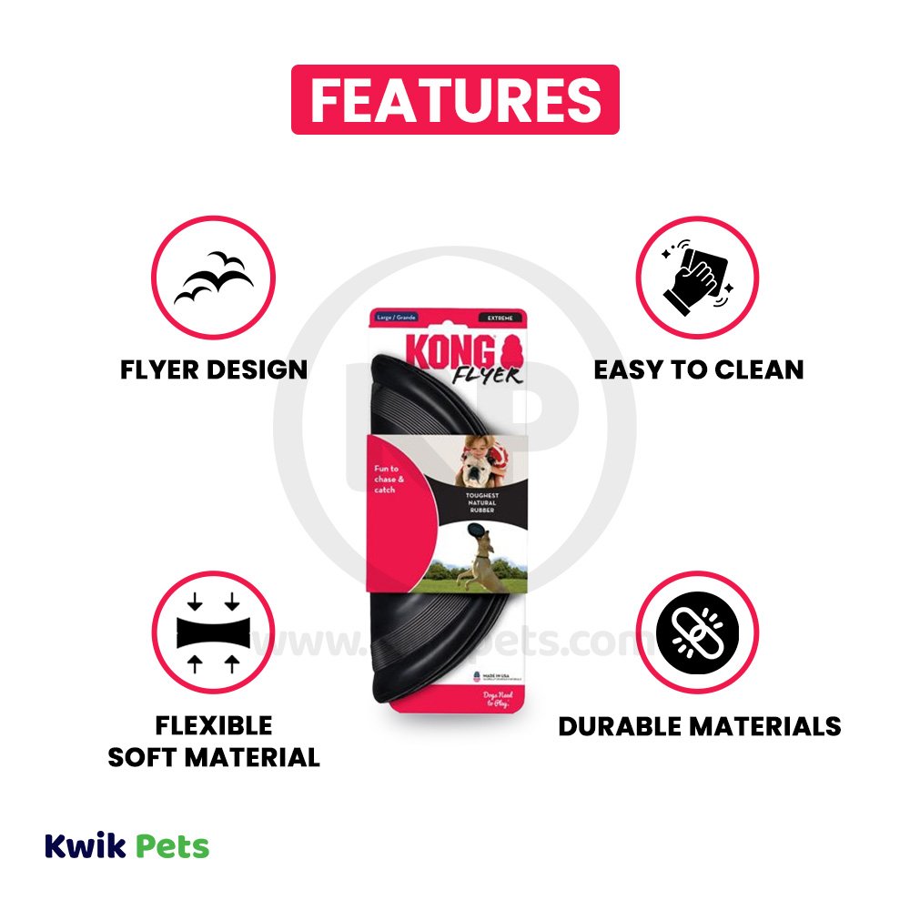 KONG Extreme Flyer Dog Toy Black Large