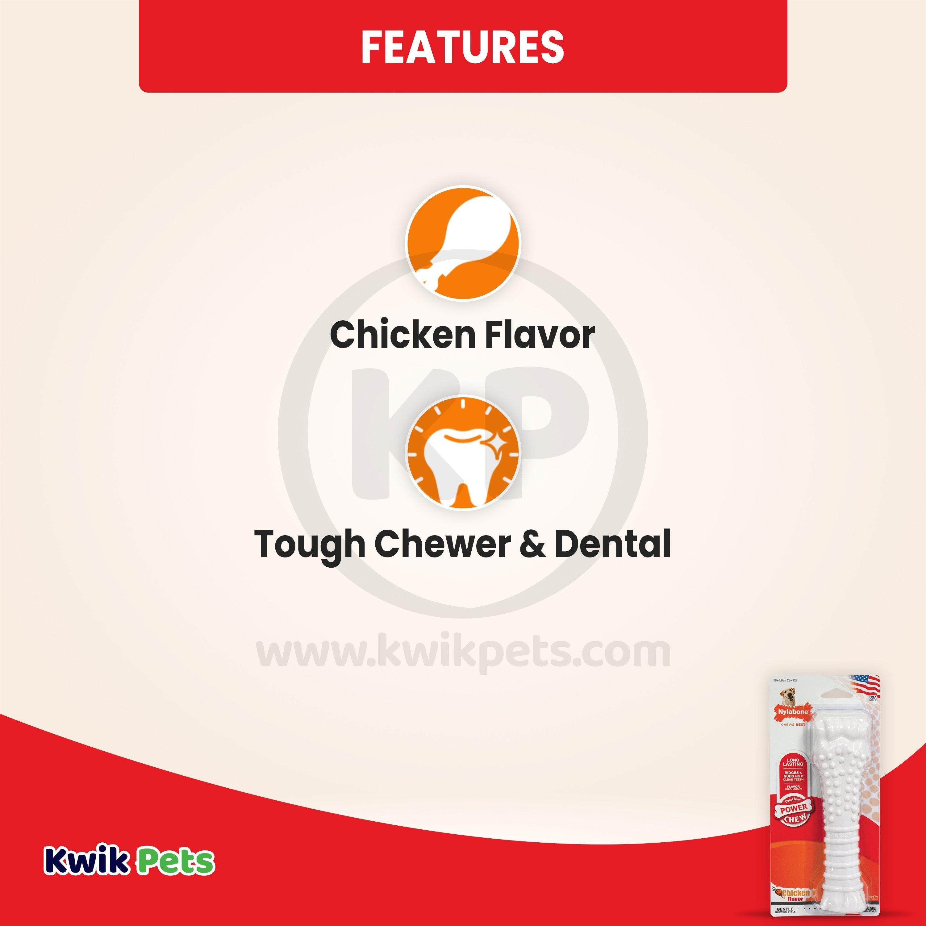 Nylabone Power Chew Dog Toy Chicken  XL/Souper - 50+ lbs