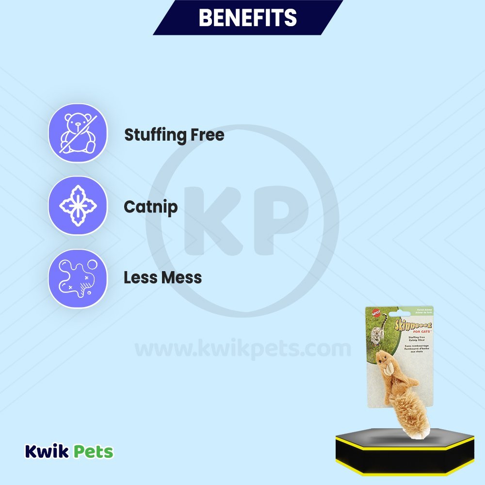 Skinneeez Forest Creatures Cat Toy with Catnip Assorted 4.75-in