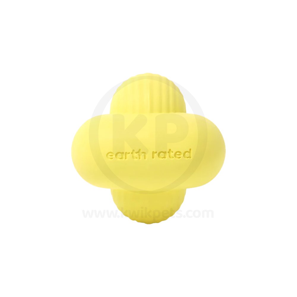 Earth Rated Natural Rubber Dog Fetch Toy Yellow Medium