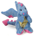 goDog Dragons Chew Guard Technology Squeaky Plush Dog Toy Periwinkle Small