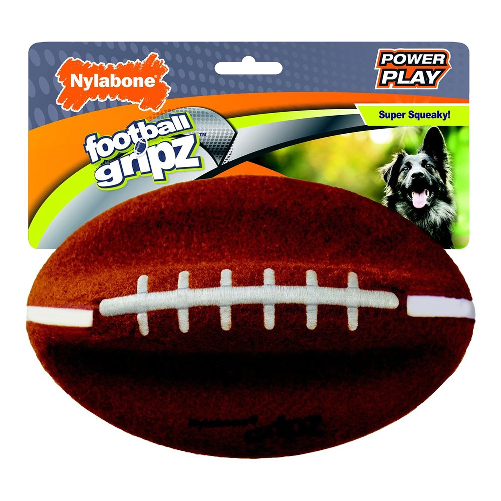 Nylabone Power Play Football Gripz Dog Toy Large/Giant - Up To 50 lbs 8.5-in