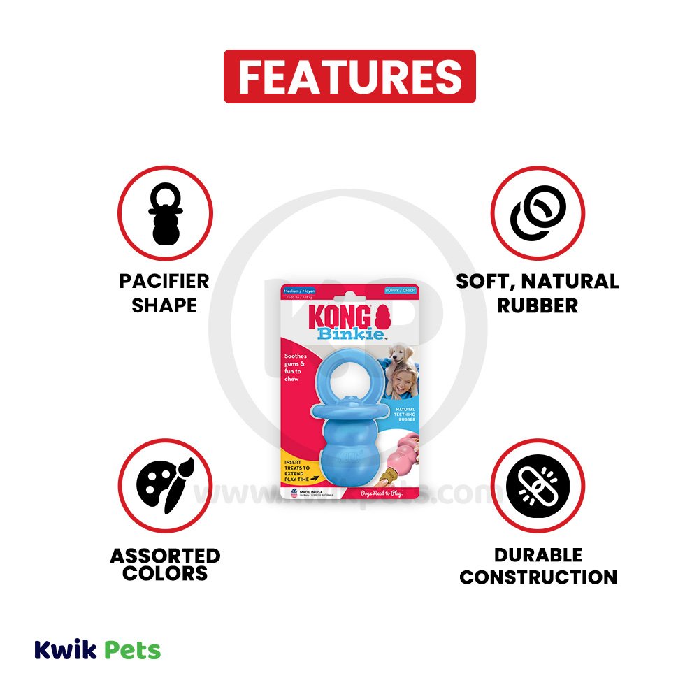 KONG Binkie Puppy Toy Assorted  Medium