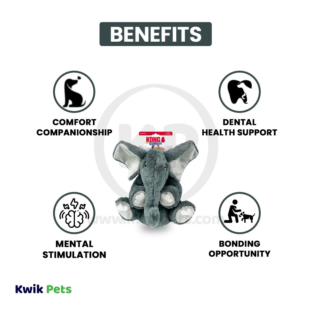 KONG Comfort Kiddos Elephant Dog Toy Large