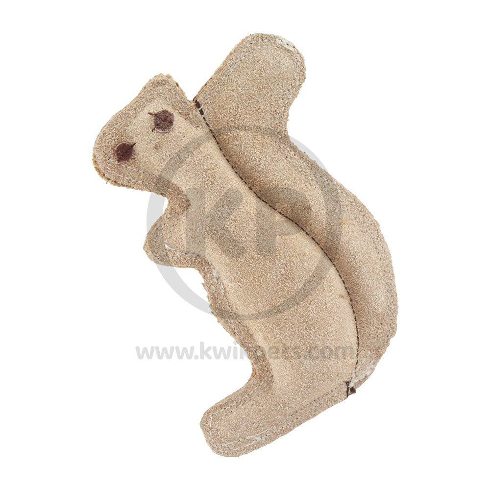 Spot Dura-Fused Leather & Jute Dog Toy Squirrel Tan Small