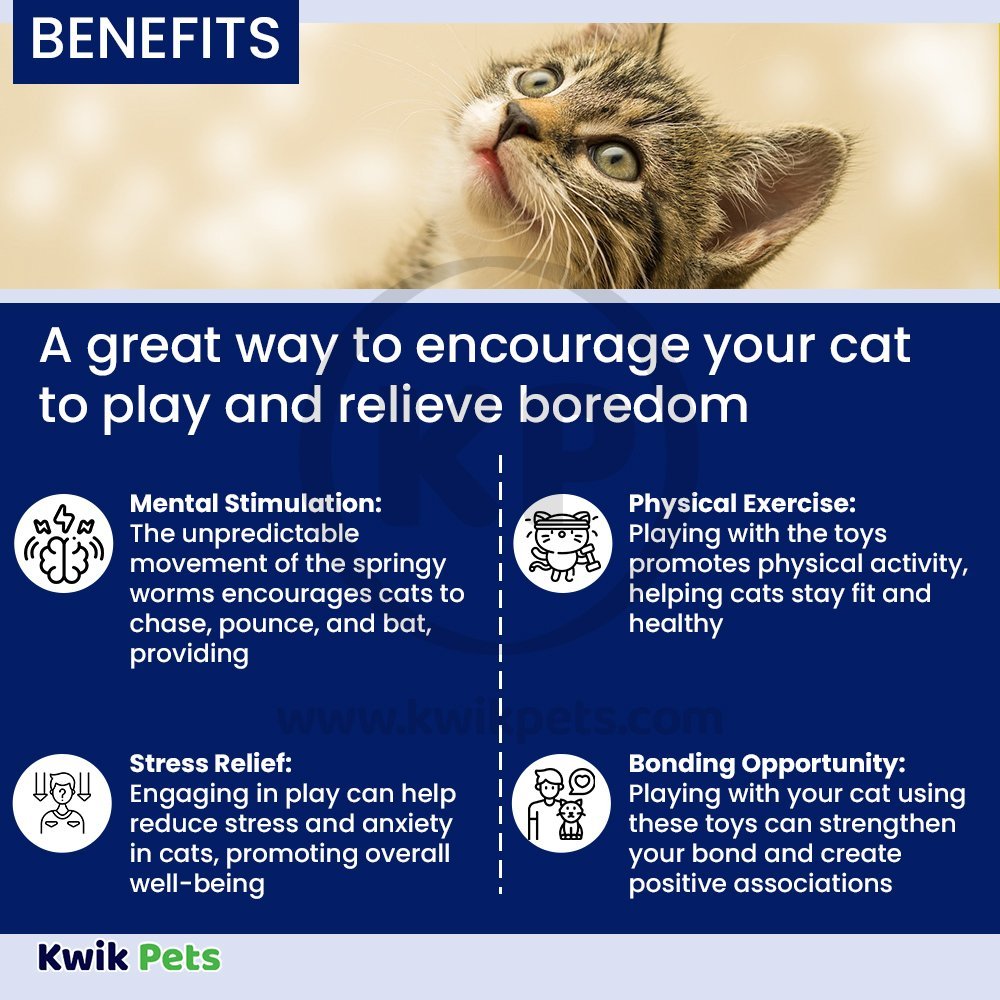 Fat Cat Classic Springy Worms Catnip Toy Assorted 2 Count