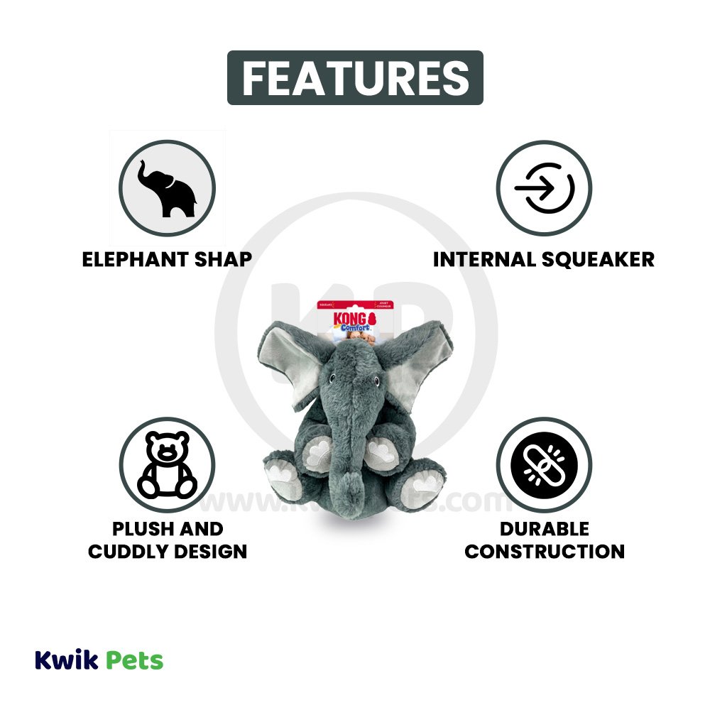 KONG Comfort Kiddos Elephant Dog Toy Large