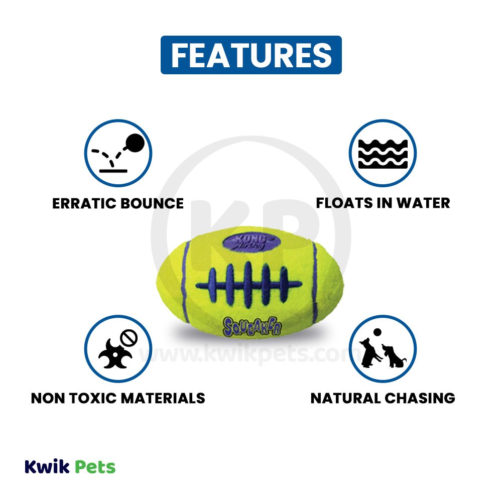 KONG Air Dog Squeaker Football Dog Toy Medium