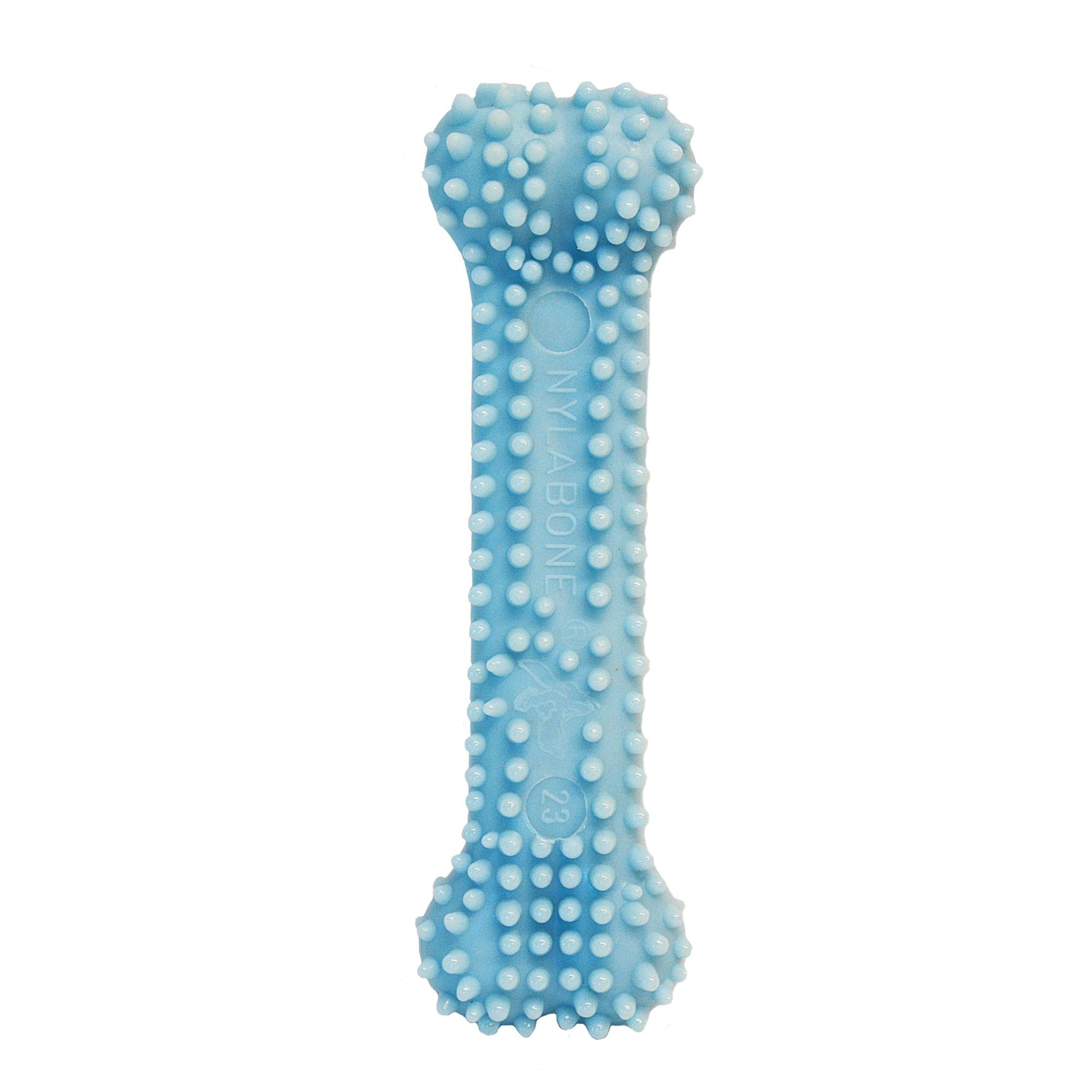 Nylabone Puppy Teething & Soothing Flexible Chew Toy Chicken Flavor Blue XS/Petite - Up To 15 lbs