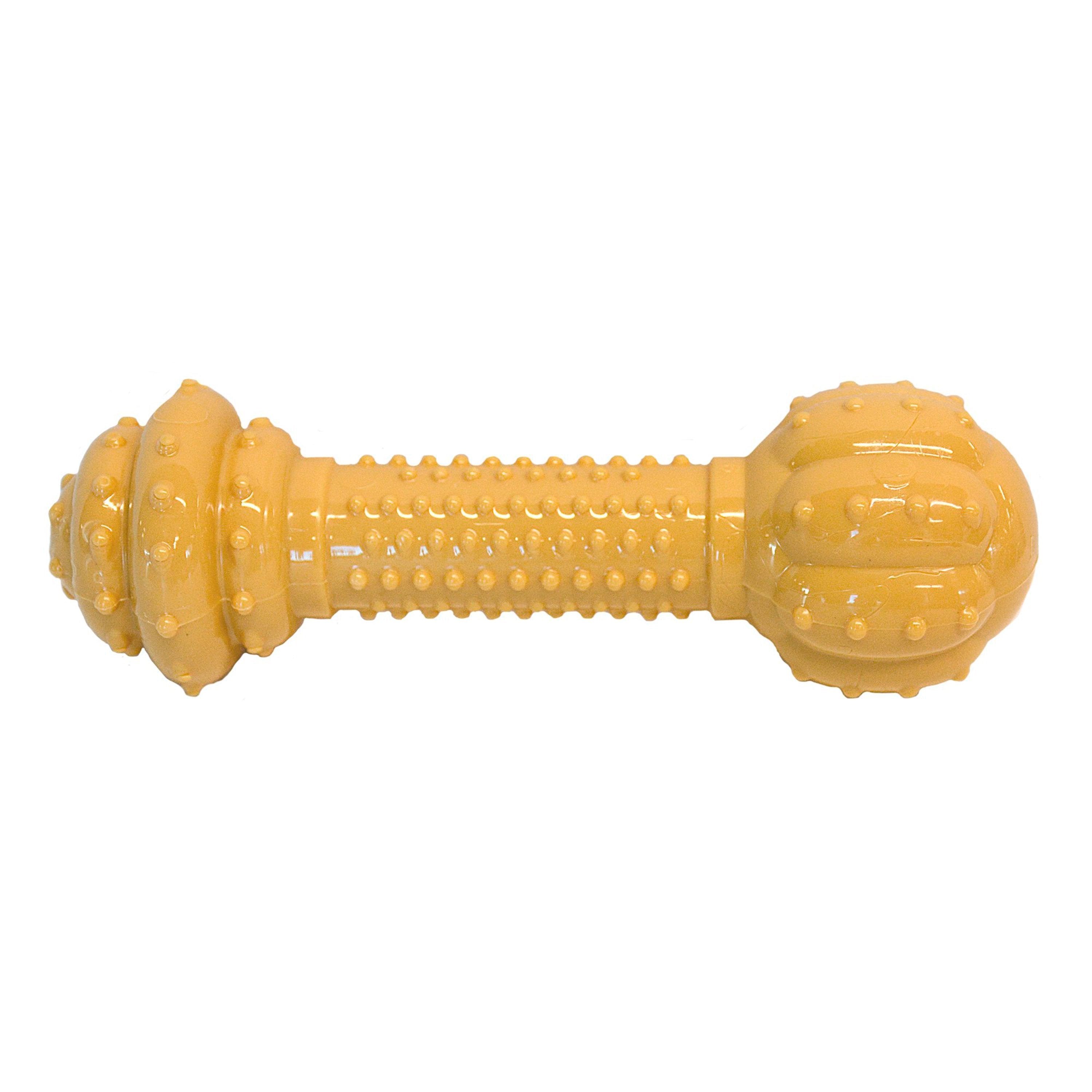 Nylabone Barbell Power Chew Durable Dog Toy Peanut Butter Medium/Wolf - Up To 35 lbs