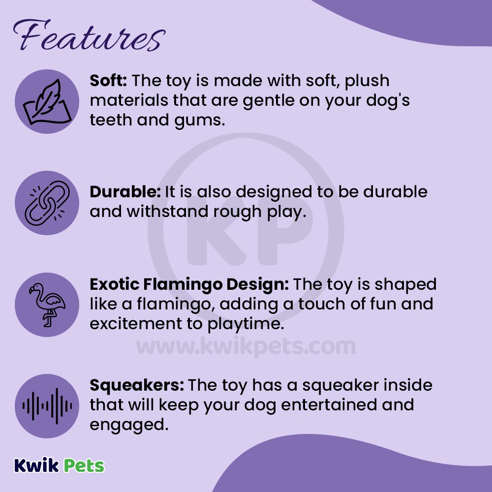 Skinneeez Exotic Series Dog Toy Flamingo Pink Regular