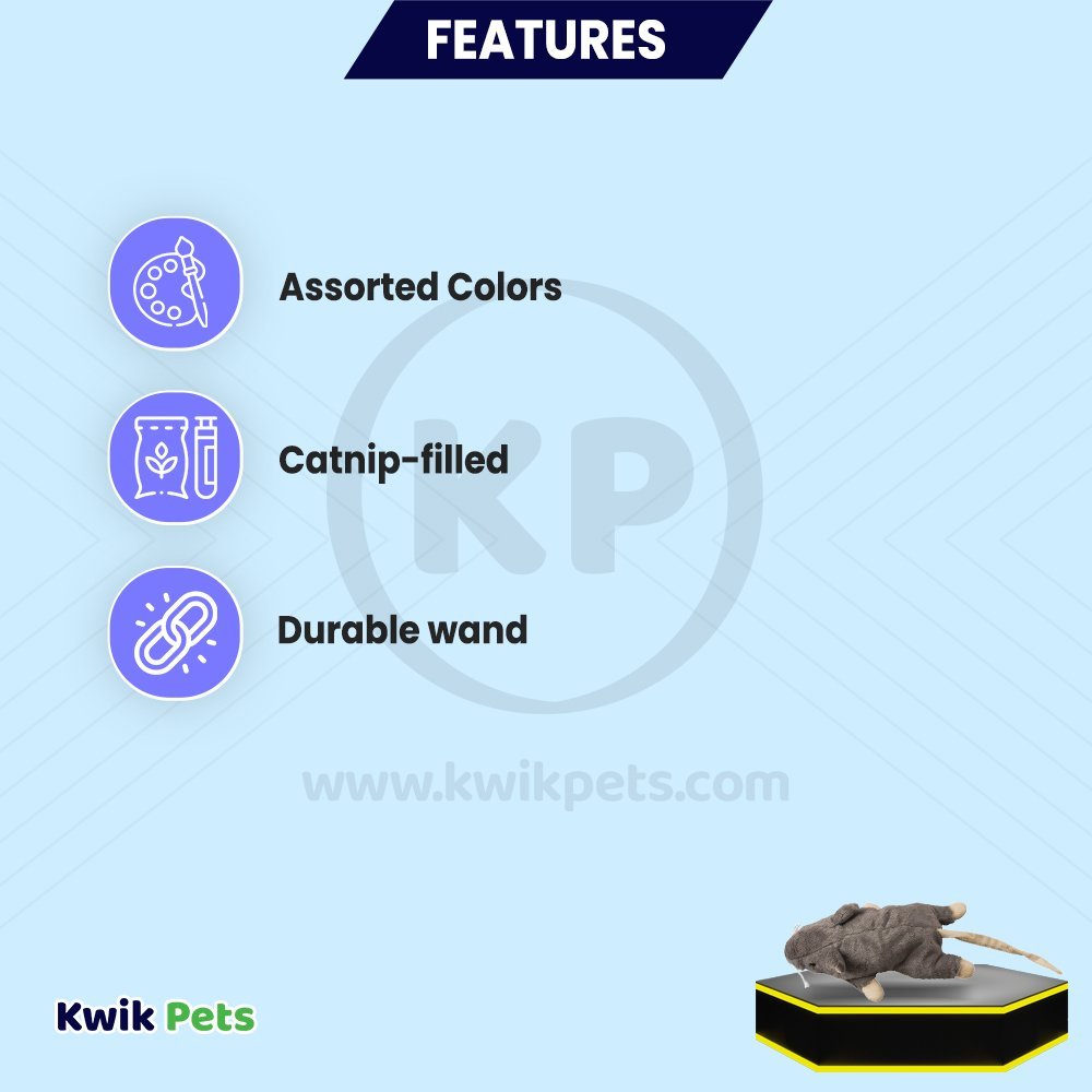 Spot Super Mouse Sam Cat Toy with Catnip Assorted 11-in