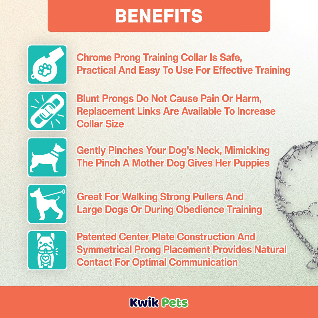 Herm Sprenger Ultra Plus Dog Prong Training Collar 22-in Neck 3.8-mm Wide