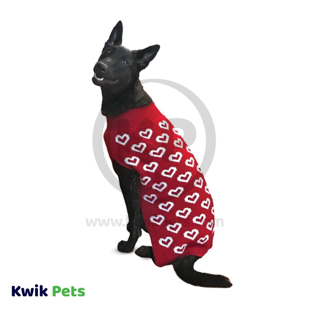 Fashion Pet Allover Hearts Dog Sweater Red Small