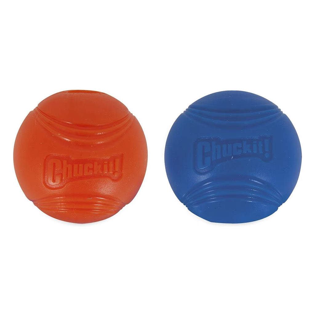 Chuckit! Strato Ball Dog Toy Blue & Orange Medium 2 Count