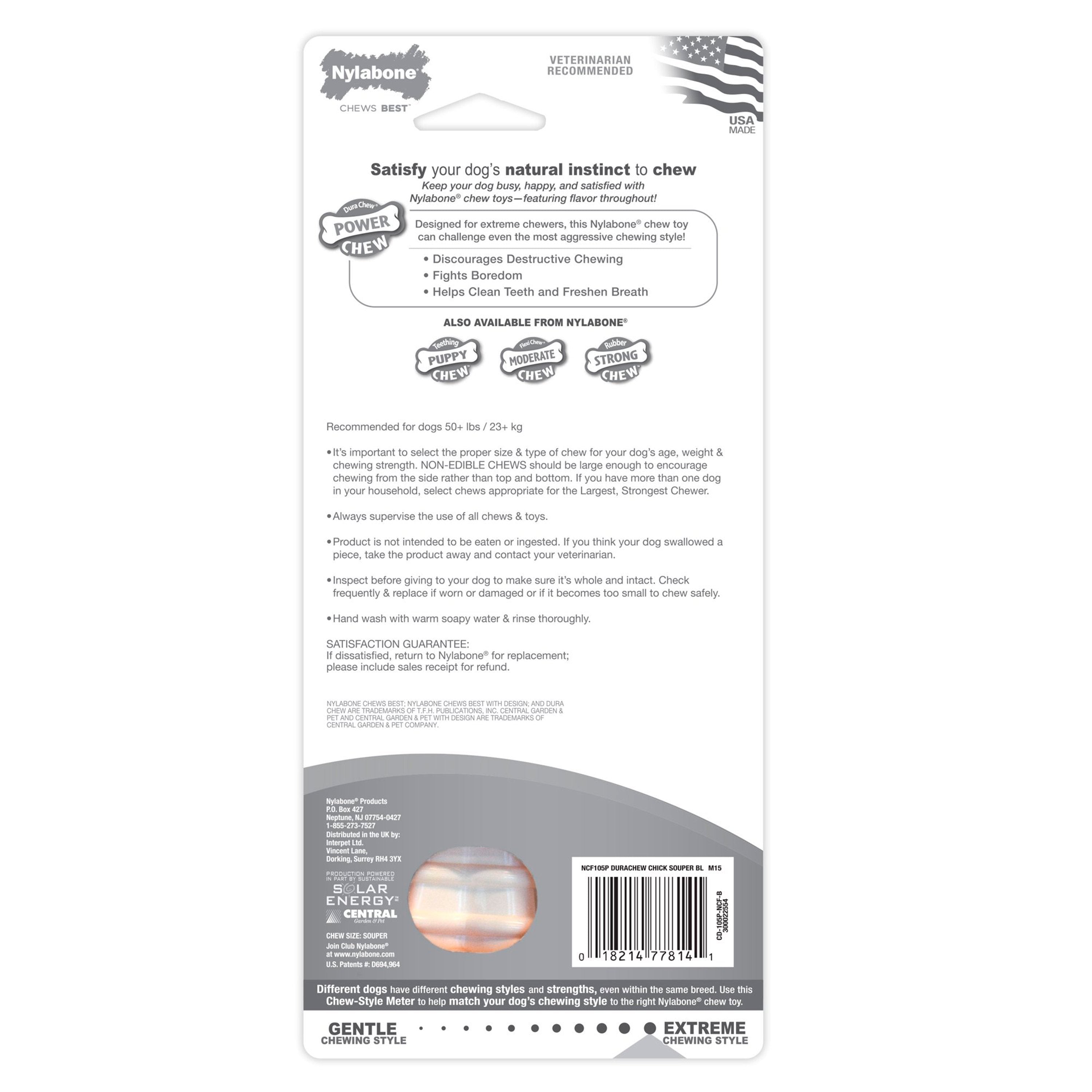 Nylabone Power Chew Dog Toy Chicken  XL/Souper - 50+ lbs