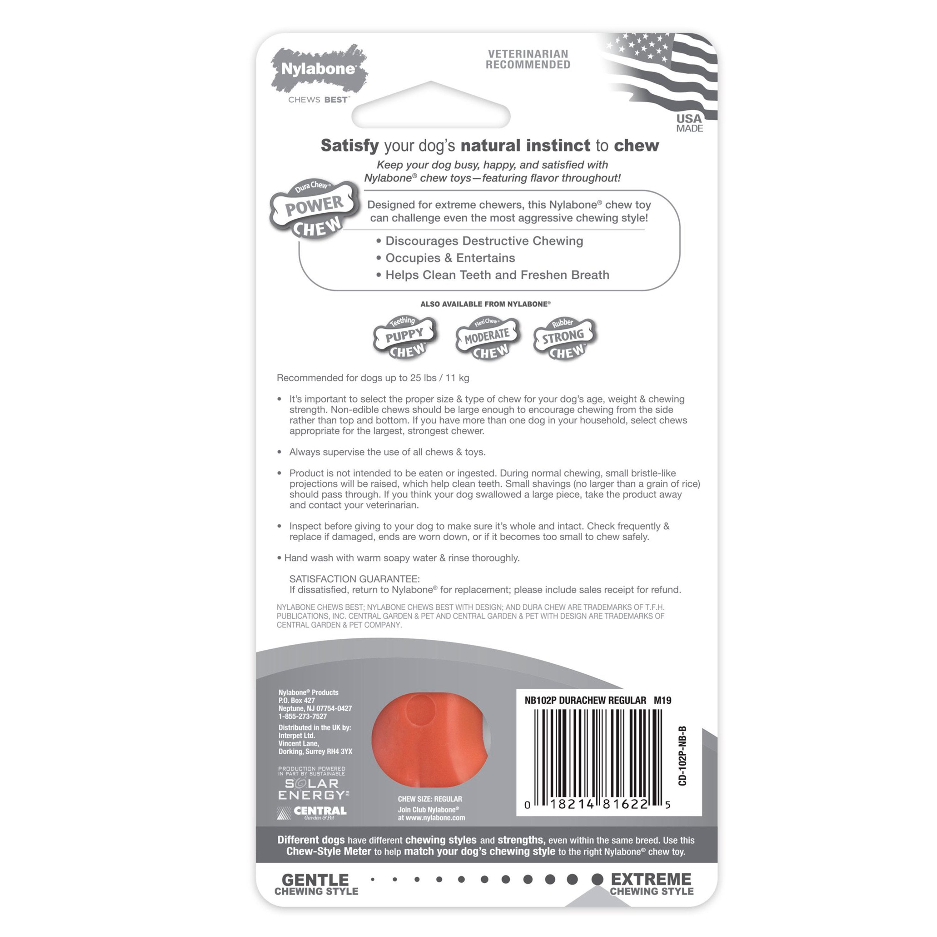 Nylabone Power Chew Dog Toy Bacon Small/Regular - Up To 25 Ibs