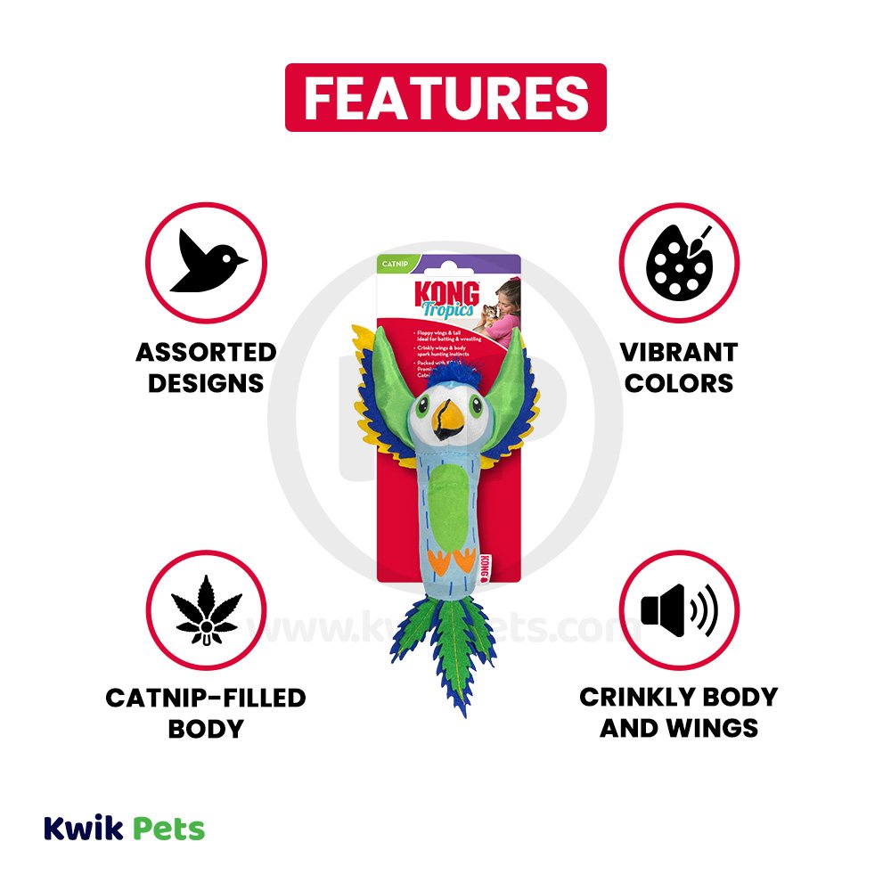 KONG Tropics Bird Cat Toy Assorted One Size