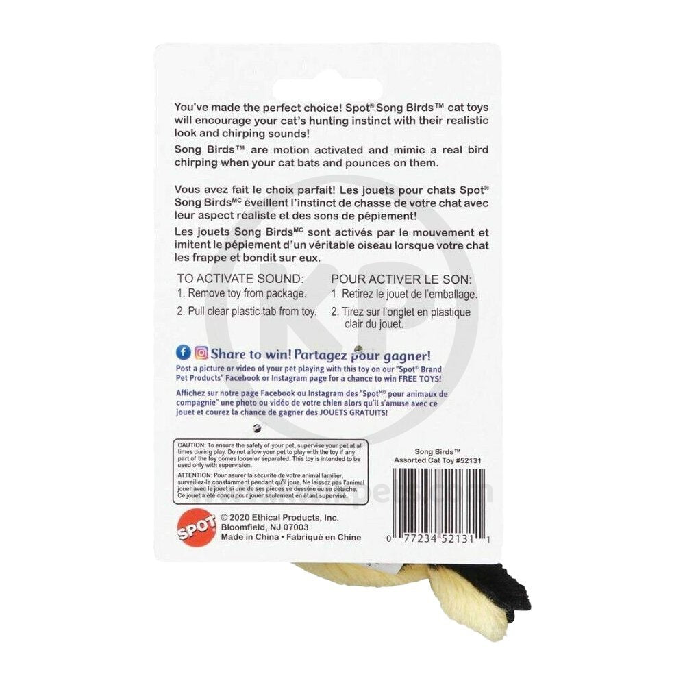 Spot Songbird Cat Toy with Catnip Assorted 5-in