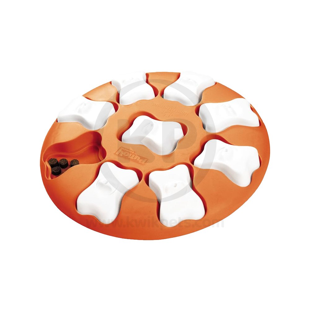Nina Ottosson Smart Interactive Dog Toy Orange White 10.63-in