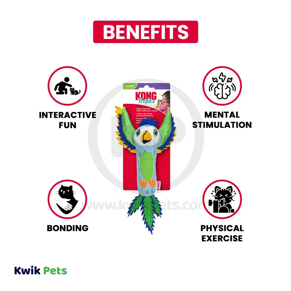 KONG Tropics Bird Cat Toy Assorted One Size