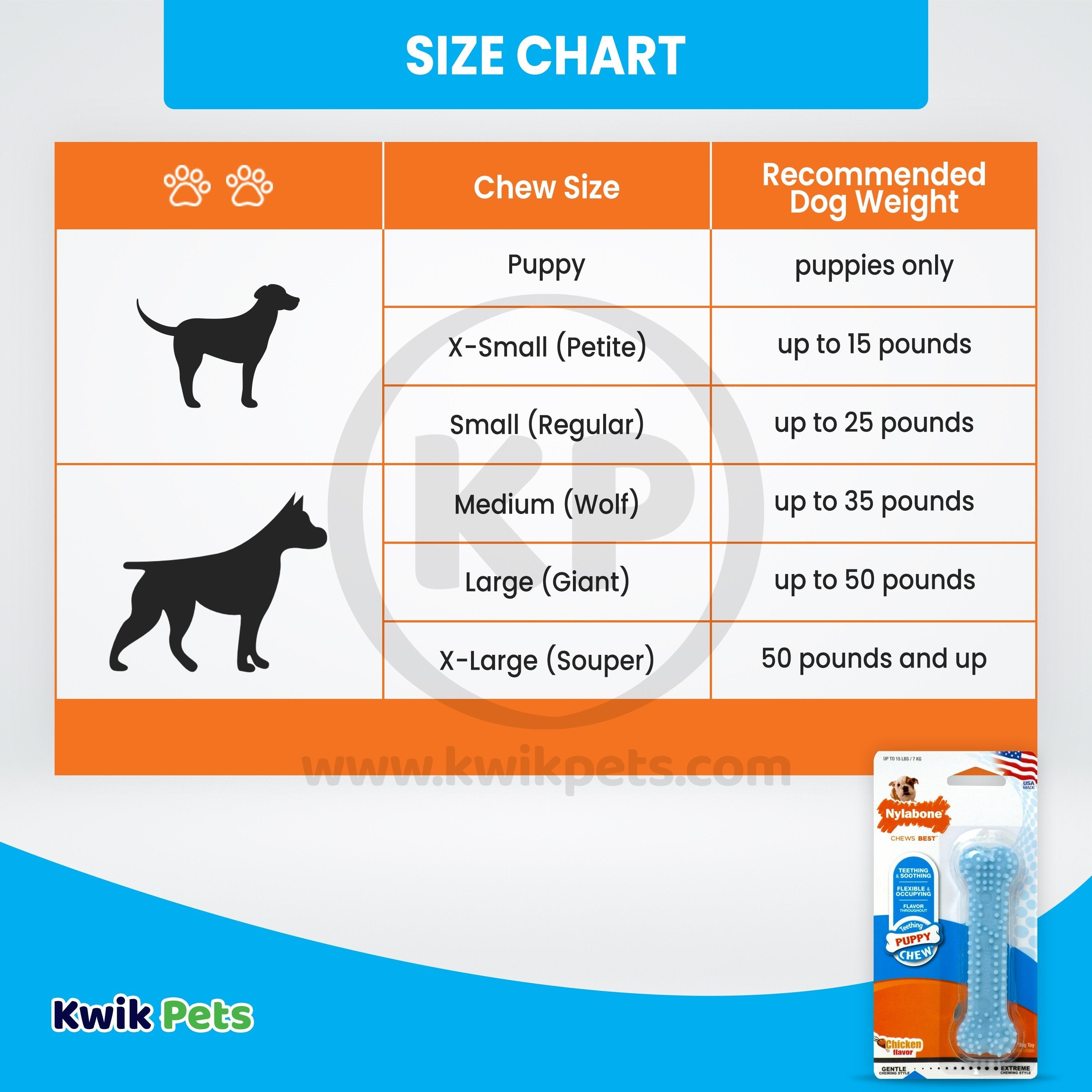 Nylabone Puppy Teething & Soothing Flexible Chew Toy Chicken Flavor Blue XS/Petite - Up To 15 lbs