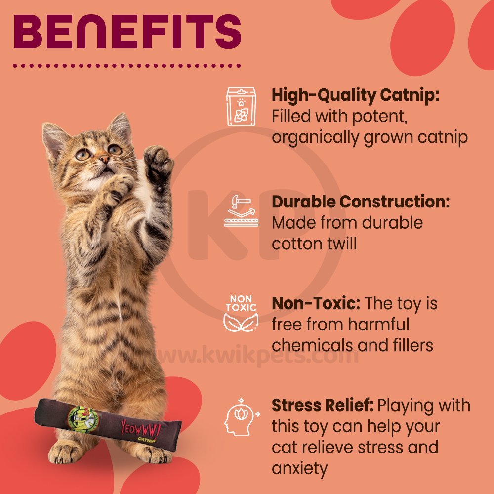 Yeowww! Cigars Catnip Cat Toy Brown 7-in