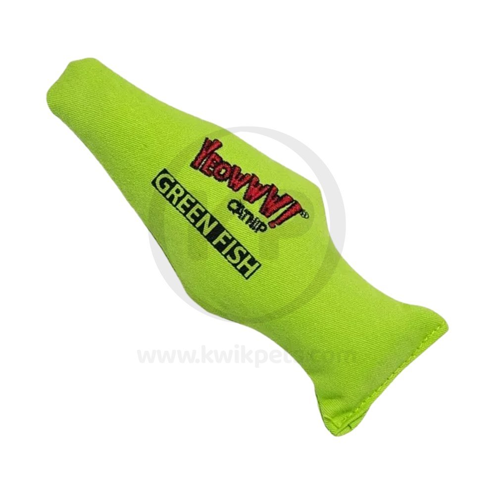 Yeowww! Fish Catnip Cat Toy Green 7-in