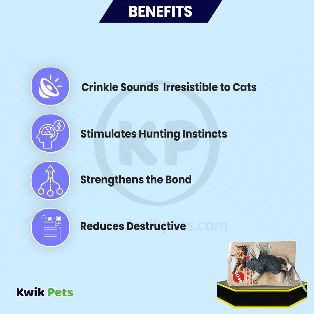 Spot Wool Mouse Willie Cat Toy with Catnip Assorted 3.5-in