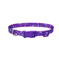 Coastal Styles Adjustable Dog Collar Purple Paws 3/4 in X 14-20 in