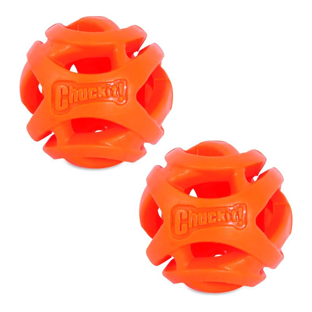 Chuckit! Breathe Right Fetch Ball Dog Toy Orange Small 2 Count