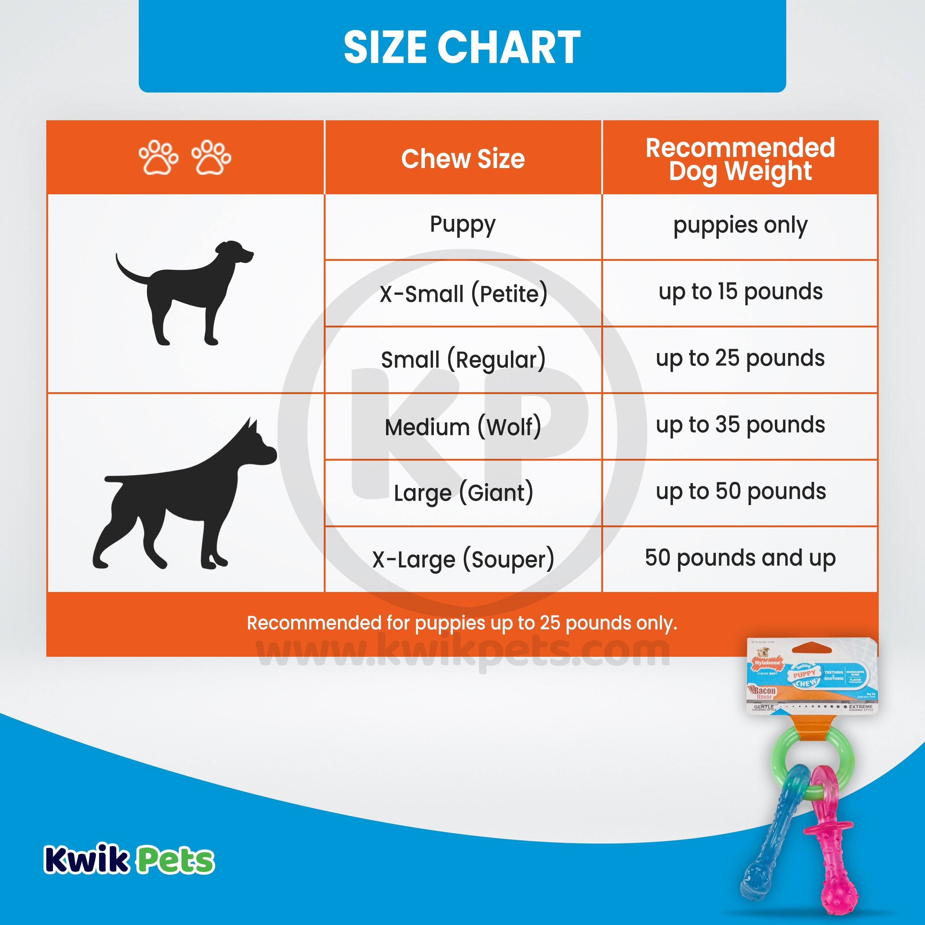 Nylabone Puppy Chew Teething Pacifier Toy Bacon Small/Regular - Up To 25 lbs