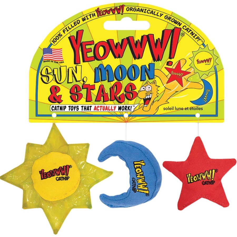 Yeowww! Sun, Moon & Stars Catnip Cat Toy 3 Count