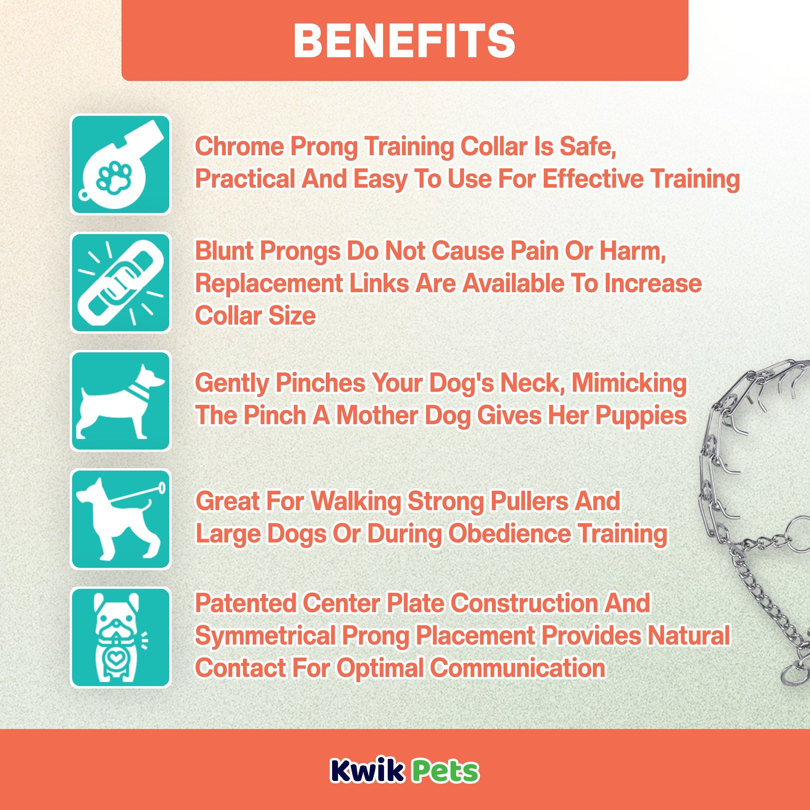 Herm Sprenger Ultra Plus Dog Prong Training Collar 18-in Neck 3.0-mm Wide